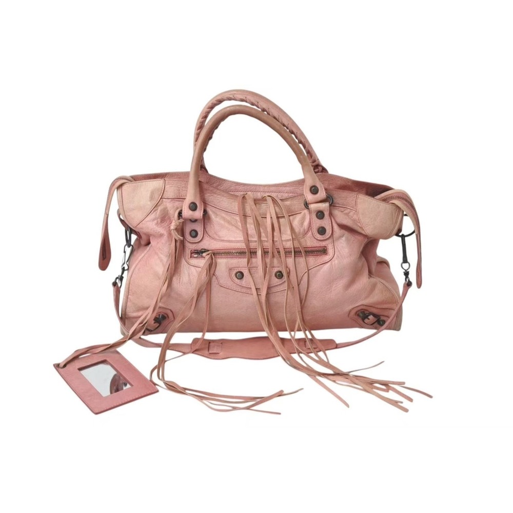 Balenciaga Handbag Shoulder The Leather Bag Pink City - Picture 2 of 8